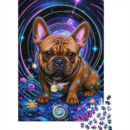 Premium Französische BullHundgege 1000 Teile Puzzle Aus Holz Niedlich - Herausforderndes Geschicklichkeitsspiel Für Erwachsene, Entspannende Wandkunst, Hochwertiges Geschenk 1000pcs (75x50cm) von FYQTCIAN