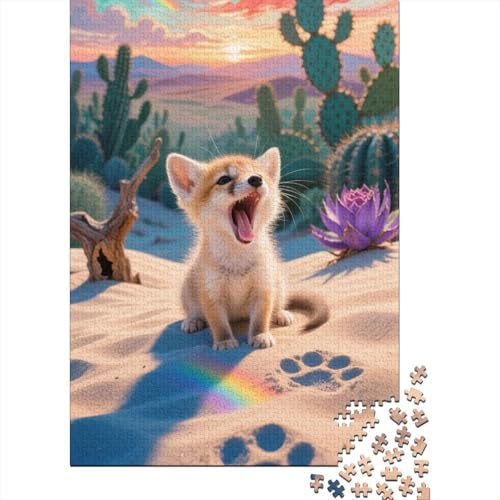 Premium Fuchs 1000 Teile Puzzle Aus Holz Niedlich - Herausforderndes Geschicklichkeitsspiel Für Erwachsene, Entspannende Wandkunst, Hochwertiges Geschenk 1000pcs (75x50cm) von FYQTCIAN