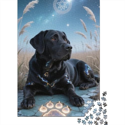 Premium Golden Retriever 1000 Teile Puzzle Aus Holz Niedlich - Herausforderndes Geschicklichkeitsspiel Für Erwachsene, Entspannende Wandkunst, Hochwertiges Geschenk 1000pcs (75x50cm) von FYQTCIAN