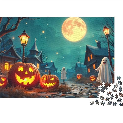 Premium Halloween 1000 Teile Puzzle Aus Holz Pumpkin - Herausforderndes Geschicklichkeitsspiel Für Erwachsene, Entspannende Wandkunst, Hochwertiges Geschenk 1000pcs (75x50cm) von FYQTCIAN