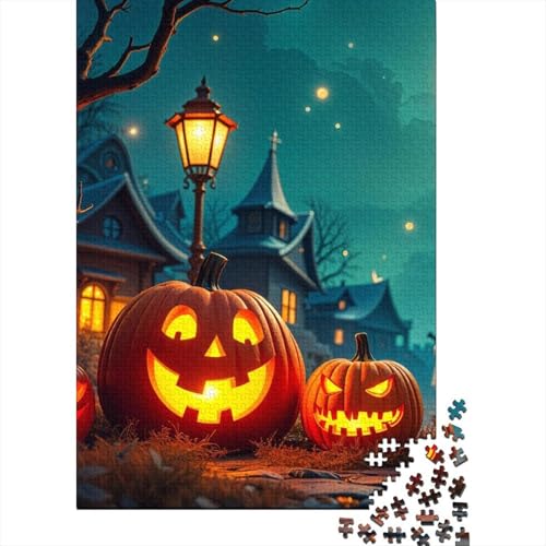 Premium Halloween 1000 Teile Puzzle Aus Holz Pumpkin - Herausforderndes Geschicklichkeitsspiel Für Erwachsene, Entspannende Wandkunst, Hochwertiges Geschenk 1000pcs (75x50cm) von FYQTCIAN