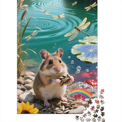 Premium Hamster 1000 Teile Puzzle Aus Holz Zeichentrickfilm Kunst - Herausforderndes Geschicklichkeitsspiel Für Erwachsene, Entspannende Wandkunst, Hochwertiges Geschenk 1000pcs (75x50cm) von FYQTCIAN