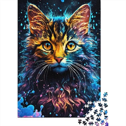 Premium Kätzchen 1000 Teile Puzzle Aus Holz Niedlich Animals - Herausforderndes Geschicklichkeitsspiel Für Erwachsene, Entspannende Wandkunst, Hochwertiges Geschenk 1000pcs (75x50cm) von FYQTCIAN