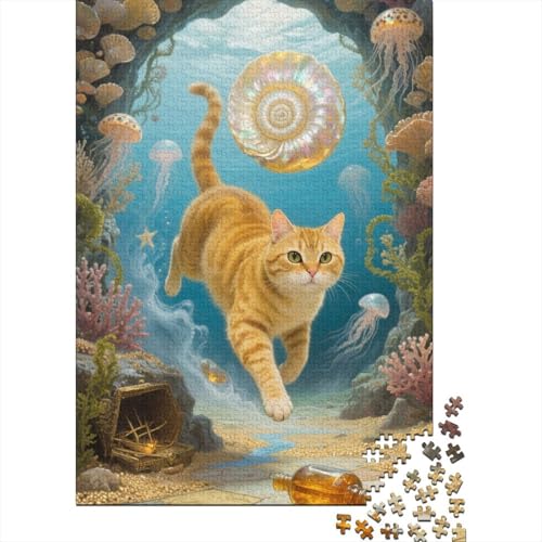 Premium Manx 1000 Teile Puzzle Aus Holz Zeichentrickfilm Kunst - Herausforderndes Geschicklichkeitsspiel Für Erwachsene, Entspannende Wandkunst, Hochwertiges Geschenk 1000pcs (75x50cm) von FYQTCIAN