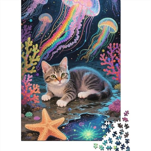 Premium Manx 1000 Teile Puzzle Aus Holz Zeichentrickfilm Kunst - Herausforderndes Geschicklichkeitsspiel Für Erwachsene, Entspannende Wandkunst, Hochwertiges Geschenk 1000pcs (75x50cm) von FYQTCIAN