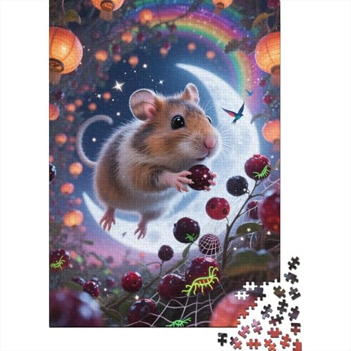 Premium Meerschweinchen 1000 Teile Puzzle Aus Holz Niedlich - Herausforderndes Geschicklichkeitsspiel Für Erwachsene, Entspannende Wandkunst, Hochwertiges Geschenk 1000pcs (75x50cm) von FYQTCIAN