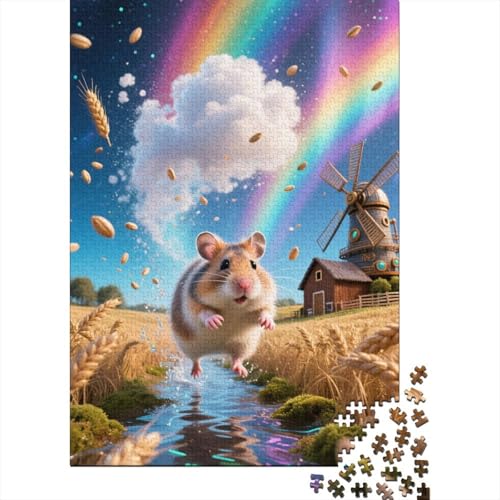Premium Meerschweinchen 1000 Teile Puzzle Aus Holz Niedlich - Herausforderndes Geschicklichkeitsspiel Für Erwachsene, Entspannende Wandkunst, Hochwertiges Geschenk 1000pcs (75x50cm) von FYQTCIAN