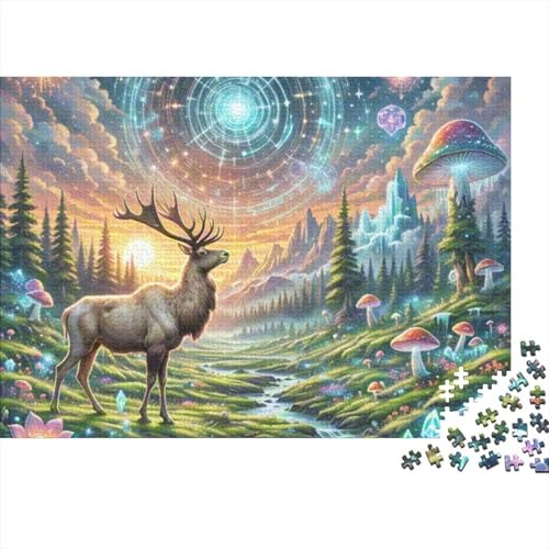 Premium Moose 1000 Teile Puzzle Aus Holz - Herausforderndes Geschicklichkeitsspiel Für Erwachsene, Entspannende Wandkunst, Hochwertiges Geschenk 1000pcs (75x50cm) von FYQTCIAN