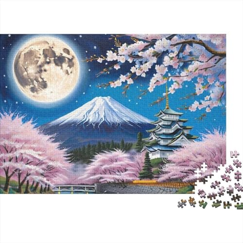 Premium Peach Blossom 1000 Teile Puzzle Aus Holz - Herausforderndes Geschicklichkeitsspiel Für Erwachsene, Entspannende Wandkunst, Hochwertiges Geschenk 1000pcs (75x50cm) von FYQTCIAN