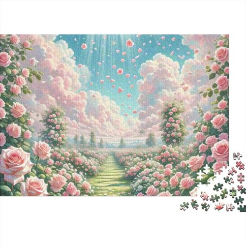 Premium Rose 1000 Teile Puzzle Aus Holz - Herausforderndes Geschicklichkeitsspiel Für Erwachsene, Entspannende Wandkunst, Hochwertiges Geschenk 1000pcs (75x50cm) von FYQTCIAN