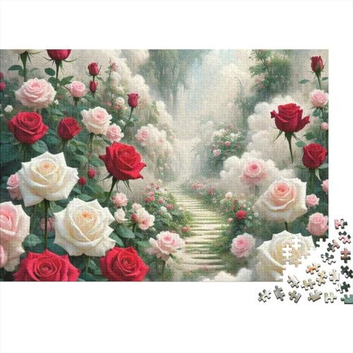 Premium Rose 1000 Teile Puzzle Aus Holz - Herausforderndes Geschicklichkeitsspiel Für Erwachsene, Entspannende Wandkunst, Hochwertiges Geschenk 1000pcs (75x50cm) von FYQTCIAN