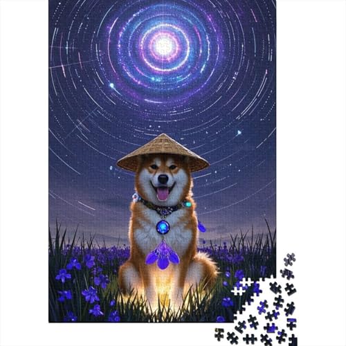 Premium Shiba Inu 1000 Teile Puzzle Aus Holz Tier Kunst - Herausforderndes Geschicklichkeitsspiel Für Erwachsene, Entspannende Wandkunst, Hochwertiges Geschenk 1000pcs (75x50cm) von FYQTCIAN