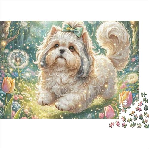 Premium Shih Tzu 1000 Teile Puzzle Aus Holz - Herausforderndes Geschicklichkeitsspiel Für Erwachsene, Entspannende Wandkunst, Hochwertiges Geschenk 1000pcs (75x50cm) von FYQTCIAN