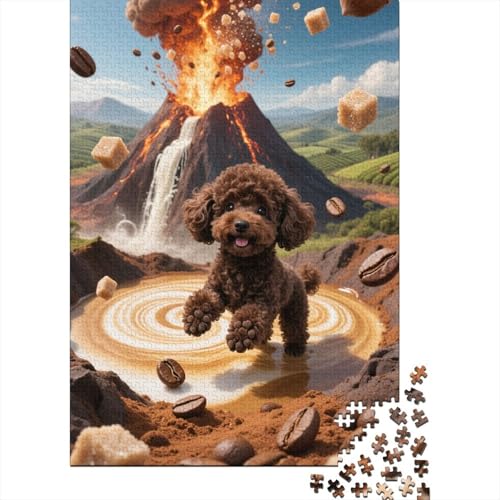 Premium Teacup-Pudel 1000 Teile Puzzle Aus Holz Tier Kunst - Herausforderndes Geschicklichkeitsspiel Für Erwachsene, Entspannende Wandkunst, Hochwertiges Geschenk 1000pcs (75x50cm) von FYQTCIAN