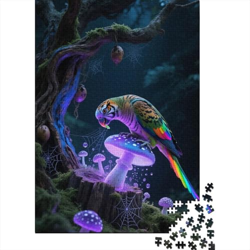 Premium Wellensittich 1000 Teile Puzzle Aus Holz Niedlich - Herausforderndes Geschicklichkeitsspiel Für Erwachsene, Entspannende Wandkunst, Hochwertiges Geschenk 1000pcs (75x50cm) von FYQTCIAN