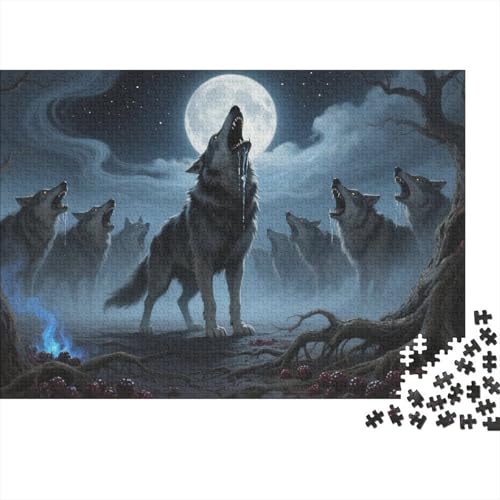 Premium Wolf 1000 Teile Puzzle Aus Holz - Herausforderndes Geschicklichkeitsspiel Für Erwachsene, Entspannende Wandkunst, Hochwertiges Geschenk 1000pcs (75x50cm) von FYQTCIAN