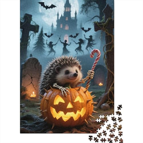 Premium Zwergigel 1000 Teile Puzzle Aus Holz Zeichentrickfilm Kunst - Herausforderndes Geschicklichkeitsspiel Für Erwachsene, Entspannende Wandkunst, Hochwertiges Geschenk 1000pcs (75x50cm) von FYQTCIAN