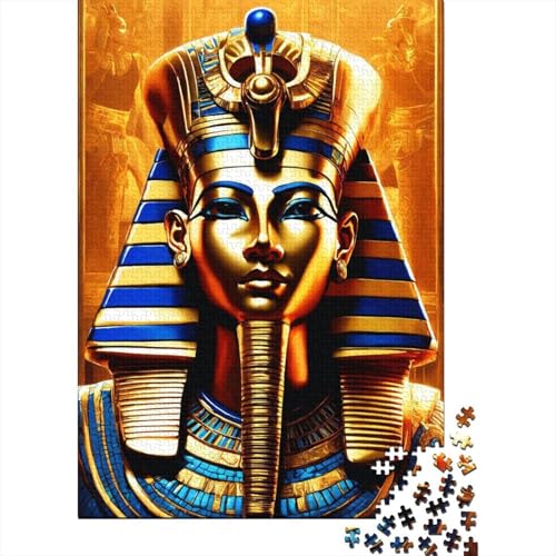 Puzzle 1000 Teile Aus Holz Für Erwachsene Ägyptische Pyramiden - Herausforderndes Premium-Spiel, Entspannende Mentale Übung,Ägyptischer Pharao Elegante Home Dekoration 1000pcs (75x50cm) von FYQTCIAN