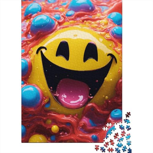 Puzzle 1000 Teile Aus Holz Für Erwachsene Art - Herausforderndes Premium-Spiel, Entspannende Mentale Übung,Smiling Face Elegante Home Dekoration 1000pcs (75x50cm) von FYQTCIAN