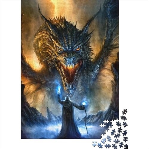Puzzle 1000 Teile Aus Holz Für Erwachsene Cool - Herausforderndes Premium-Spiel, Entspannende Mentale Übung,Dragon Elegante Home Dekoration 1000pcs (75x50cm) von FYQTCIAN