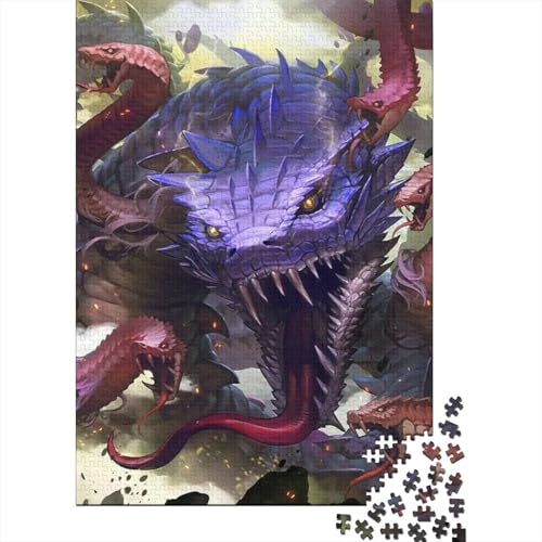 Puzzle 1000 Teile Aus Holz Für Erwachsene Cool - Herausforderndes Premium-Spiel, Entspannende Mentale Übung,Dragon Elegante Home Dekoration 1000pcs (75x50cm) von FYQTCIAN