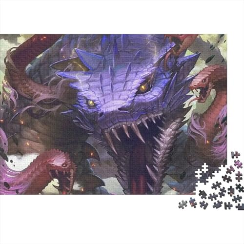Puzzle 1000 Teile Aus Holz Für Erwachsene Cool - Herausforderndes Premium-Spiel, Entspannende Mentale Übung,Dragon Elegante Home Dekoration 1000pcs (75x50cm) von FYQTCIAN