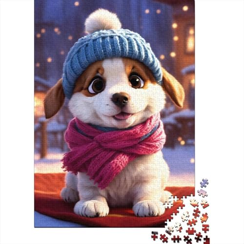 Puzzle 1000 Teile Aus Holz Für Erwachsene Cute Animals - Herausforderndes Premium-Spiel, Entspannende Mentale Übung,Puppy Dog Elegante Home Dekoration 1000pcs (75x50cm) von FYQTCIAN