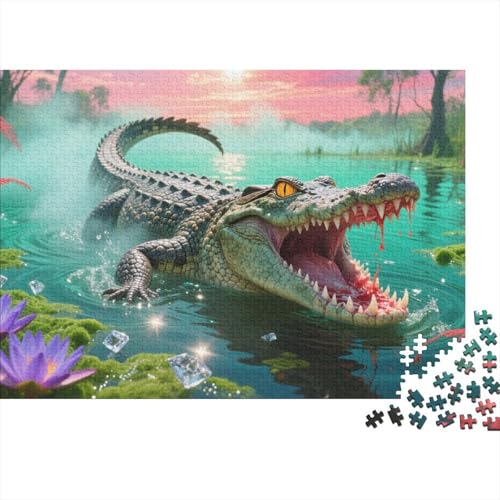 Puzzle 1000 Teile Aus Holz Für Erwachsene - Herausforderndes Premium-Spiel, Entspannende Mentale Übung,Crocodile Elegante Home Dekoration 1000pcs (75x50cm) von FYQTCIAN