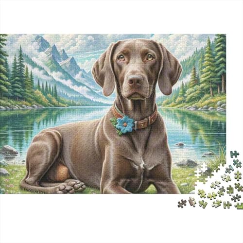 Puzzle 1000 Teile Aus Holz Für Erwachsene - Herausforderndes Premium-Spiel, Entspannende Mentale Übung,German Shorthaired Pointer Elegante Home Dekoration 1000pcs (75x50cm) von FYQTCIAN