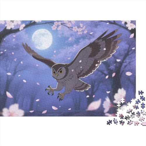 Puzzle 1000 Teile Aus Holz Für Erwachsene - Herausforderndes Premium-Spiel, Entspannende Mentale Übung,Owl Elegante Home Dekoration 1000pcs (75x50cm) von FYQTCIAN
