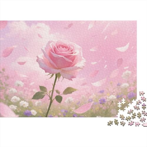 Puzzle 1000 Teile Aus Holz Für Erwachsene - Herausforderndes Premium-Spiel, Entspannende Mentale Übung,Rose Elegante Home Dekoration 1000pcs (75x50cm) von FYQTCIAN