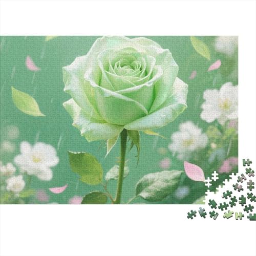Puzzle 1000 Teile Aus Holz Für Erwachsene - Herausforderndes Premium-Spiel, Entspannende Mentale Übung,Rose Elegante Home Dekoration 1000pcs (75x50cm) von FYQTCIAN