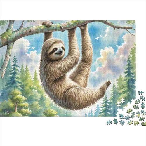 Puzzle 1000 Teile Aus Holz Für Erwachsene - Herausforderndes Premium-Spiel, Entspannende Mentale Übung,Sloth Elegante Home Dekoration 1000pcs (75x50cm) von FYQTCIAN