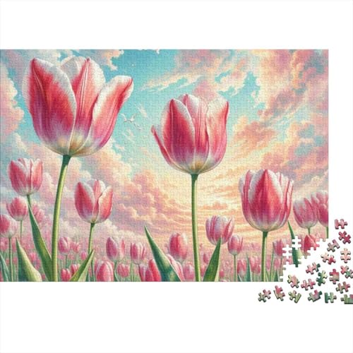 Puzzle 1000 Teile Aus Holz Für Erwachsene - Herausforderndes Premium-Spiel, Entspannende Mentale Übung,Tulip Elegante Home Dekoration 1000pcs (75x50cm) von FYQTCIAN
