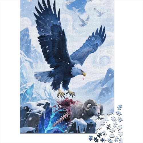 Puzzle 1000 Teile Aus Holz Für Erwachsene Niedlich - Herausforderndes Premium-Spiel, Entspannende Mentale Übung,Adler Elegante Home Dekoration 1000pcs (75x50cm) von FYQTCIAN