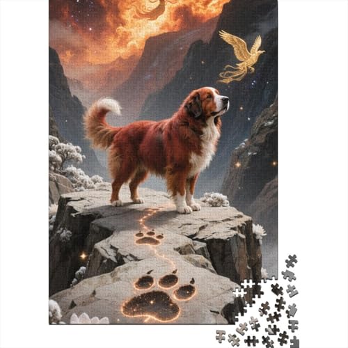 Puzzle 1000 Teile Aus Holz Für Erwachsene Niedlich - Herausforderndes Premium-Spiel, Entspannende Mentale Übung,Berner Sennenhund Elegante Home Dekoration 1000pcs (75x50cm) von FYQTCIAN
