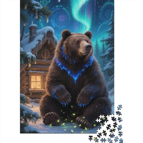 Puzzle 1000 Teile Aus Holz Für Erwachsene Niedlich - Herausforderndes Premium-Spiel, Entspannende Mentale Übung,Braunbär Elegante Home Dekoration 1000pcs (75x50cm) von FYQTCIAN