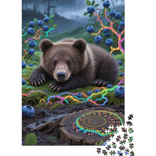 Puzzle 1000 Teile Aus Holz Für Erwachsene Niedlich - Herausforderndes Premium-Spiel, Entspannende Mentale Übung,Braunbär Elegante Home Dekoration 1000pcs (75x50cm) von FYQTCIAN