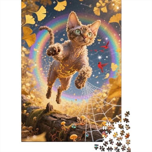 Puzzle 1000 Teile Aus Holz Für Erwachsene Niedlich - Herausforderndes Premium-Spiel, Entspannende Mentale Übung,Devon Rex Elegante Home Dekoration 1000pcs (75x50cm) von FYQTCIAN
