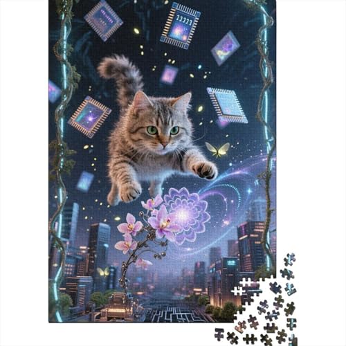 Puzzle 1000 Teile Aus Holz Für Erwachsene Niedlich - Herausforderndes Premium-Spiel, Entspannende Mentale Übung,Devon Rex Elegante Home Dekoration 1000pcs (75x50cm) von FYQTCIAN