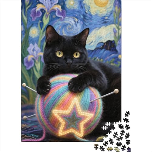 Puzzle 1000 Teile Aus Holz Für Erwachsene Niedlich - Herausforderndes Premium-Spiel, Entspannende Mentale Übung,Europäisch Kurzhaar Elegante Home Dekoration 1000pcs (75x50cm) von FYQTCIAN