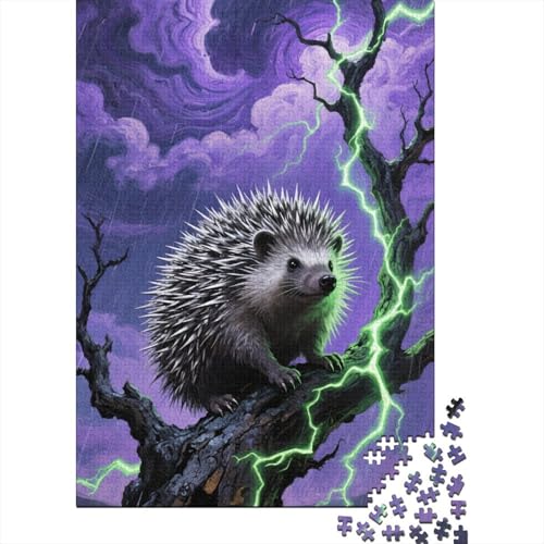 Puzzle 1000 Teile Aus Holz Für Erwachsene Niedlich - Herausforderndes Premium-Spiel, Entspannende Mentale Übung,Europäischer Igel Elegante Home Dekoration 1000pcs (75x50cm) von FYQTCIAN