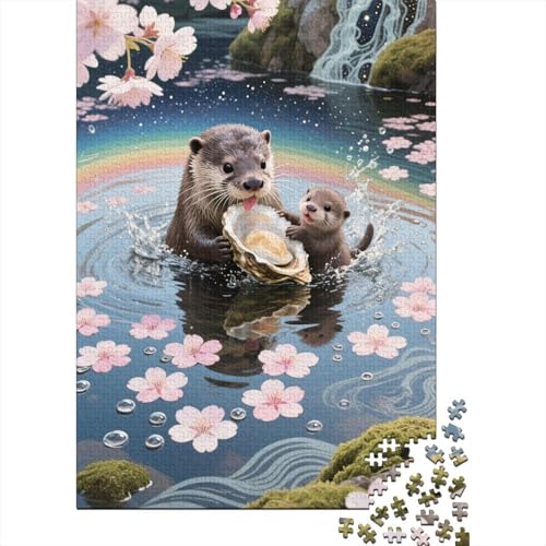 Puzzle 1000 Teile Aus Holz Für Erwachsene Niedlich - Herausforderndes Premium-Spiel, Entspannende Mentale Übung,Europäischer Otter Elegante Home Dekoration 1000pcs (75x50cm) von FYQTCIAN