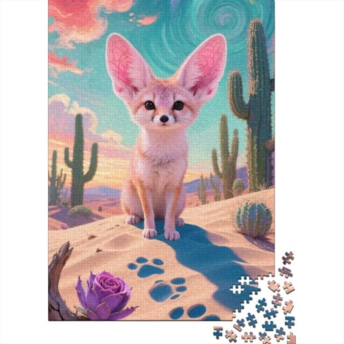 Puzzle 1000 Teile Aus Holz Für Erwachsene Niedlich - Herausforderndes Premium-Spiel, Entspannende Mentale Übung,Fennec Fuchs Elegante Home Dekoration 1000pcs (75x50cm) von FYQTCIAN