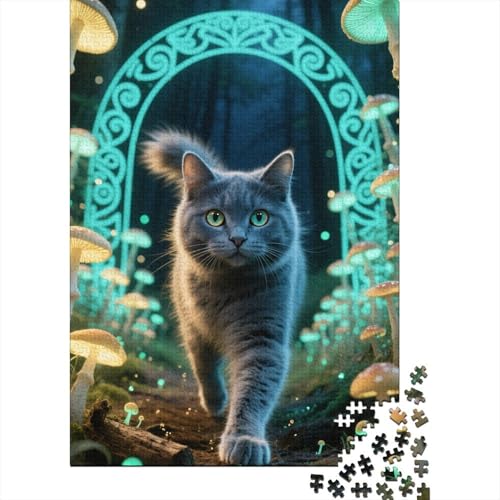 Puzzle 1000 Teile Aus Holz Für Erwachsene Tier Kunst - Herausforderndes Premium-Spiel, Entspannende Mentale Übung,Russisch Blau Elegante Home Dekoration 1000pcs (75x50cm) von FYQTCIAN