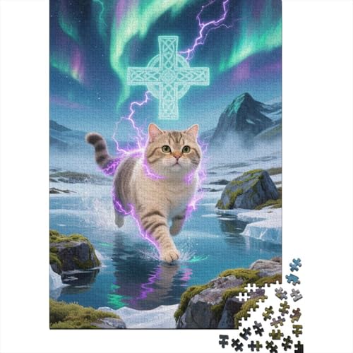 Puzzle 1000 Teile Aus Holz Für Erwachsene Tier Kunst - Herausforderndes Premium-Spiel, Entspannende Mentale Übung,Russisch Blau Elegante Home Dekoration 1000pcs (75x50cm) von FYQTCIAN