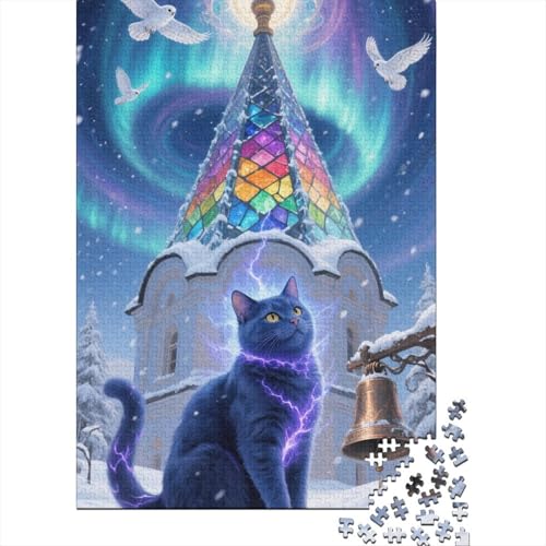 Puzzle 1000 Teile Aus Holz Für Erwachsene Tier Kunst - Herausforderndes Premium-Spiel, Entspannende Mentale Übung,Russisch Blau Elegante Home Dekoration 1000pcs (75x50cm) von FYQTCIAN