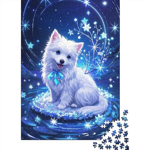 Puzzle 1000 Teile Aus Holz Für Erwachsene Tier Kunst - Herausforderndes Premium-Spiel, Entspannende Mentale Übung,West Highland Weißer Terrier Elegante Home Dekoration 1000pcs (75x50cm) von FYQTCIAN