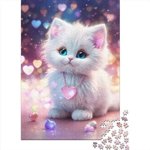 Puzzle 1000 Teile Aus Holz Für Erwachsene Zeichentrickfilm - Herausforderndes Premium-Spiel, Entspannende Mentale Übung,Niedliche Katze Elegante Home Dekoration 1000pcs (75x50cm) von FYQTCIAN