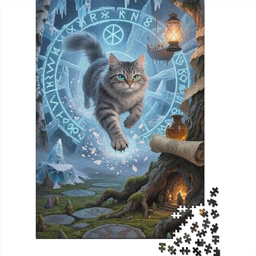 Puzzle 1000 Teile Aus Holz Für Erwachsene Zeichentrickfilm Kunst - Herausforderndes Premium-Spiel, Entspannende Mentale Übung,Norwegische Waldkatze Elegante Home Dekoration 1000pcs (75x50cm) von FYQTCIAN